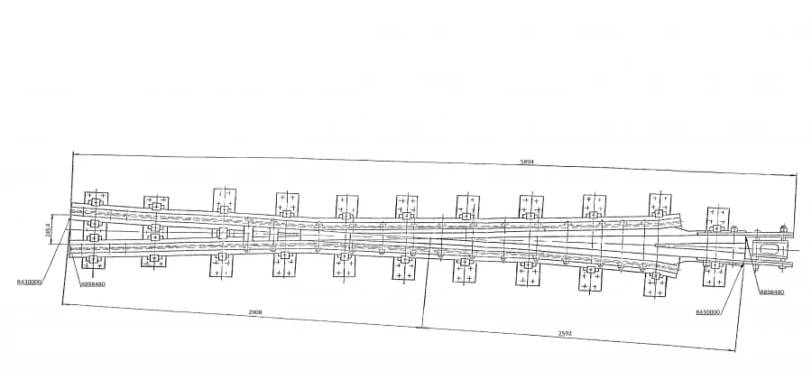 R65 Type Crosspiece 1/11 with Radii 900m and 430m for Project 2851.03.000-01