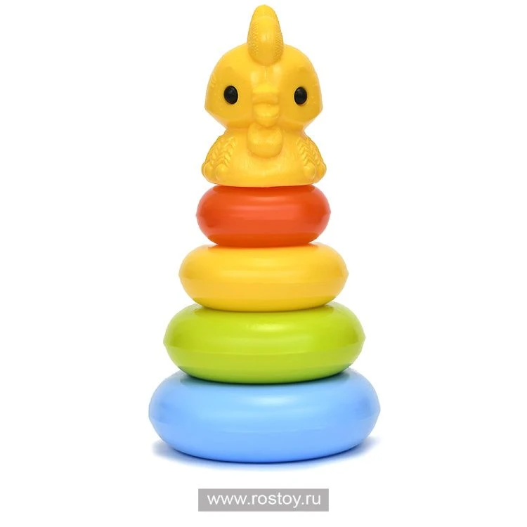 Colorful Animal Pyramid Toy for Kids - 4 Rings