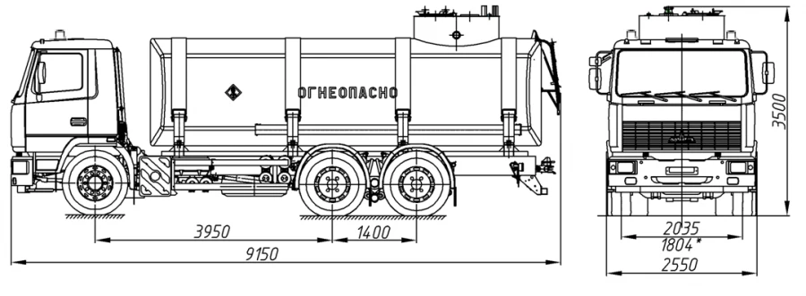 Fuel Tanker ATZ 4680G3-11 on MAZ 6312C3, 6312C5, 6312V5, 631226 Chassis