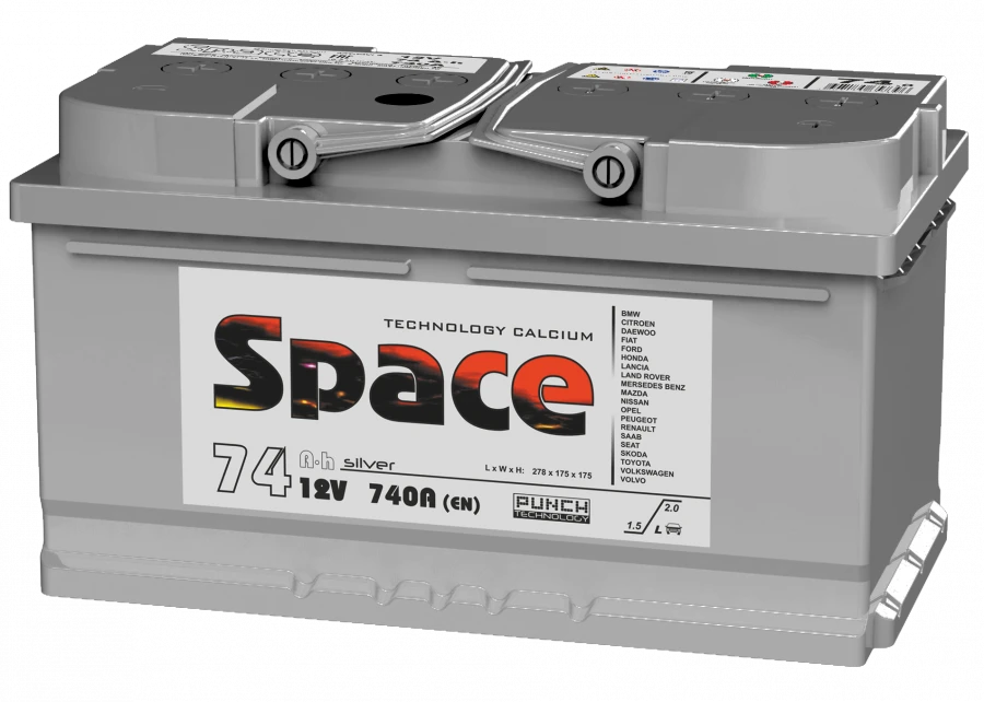 بطارية رصاصية لبدء محركات الاحتراق الداخلي 12 فولت Space 6ST-74VLA LB3