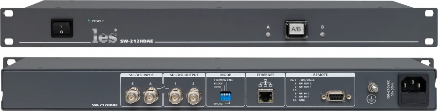 مفتاح 2 في 1 لإشارات 3G/HD/SD-SDI و DVB-ASI SW-212HDAE