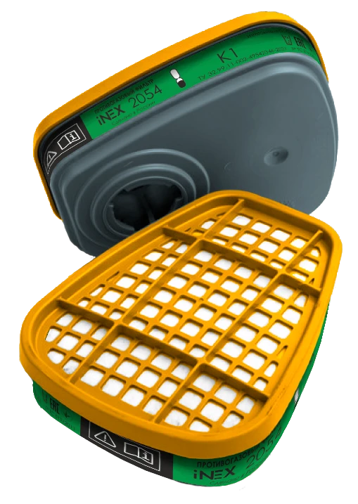 iNEX Gas Mask Filter Model 2054 (K1 Class) for Respiratory Protection
