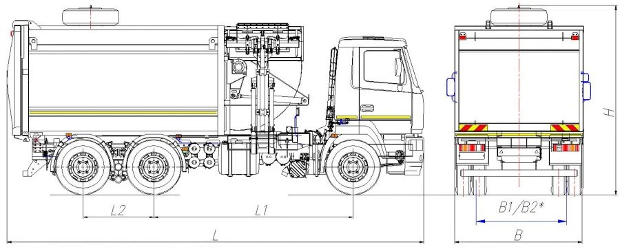 شاحنة نقل النفايات بتحميل جانبي طراز MK-3554-11