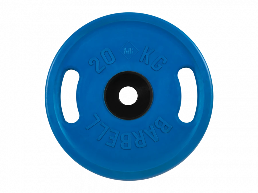 Rubber-Coated Disc "Euro-Classic" with Handles, Blue, 20 kg, 51 mm