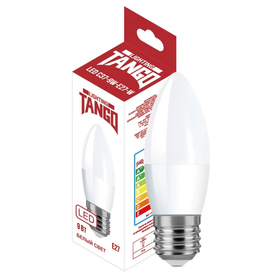 مصباح LED شمعة 9 واط E27 4000K 220V (TANGO LED C37-9W-E27-W)