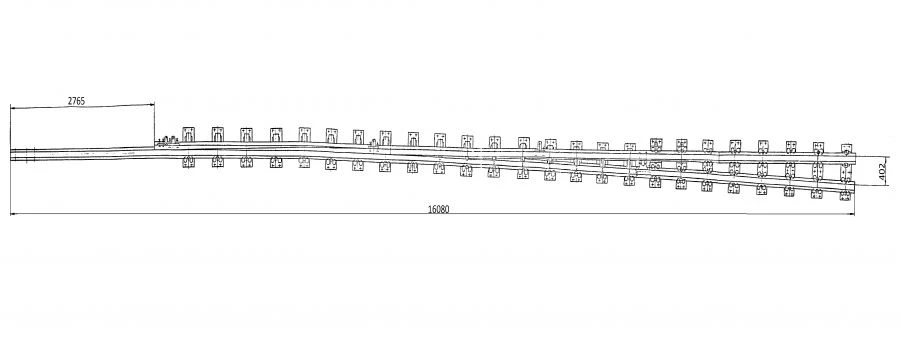 Curved Rail with Straight Point for Project 2717.01.020-01
