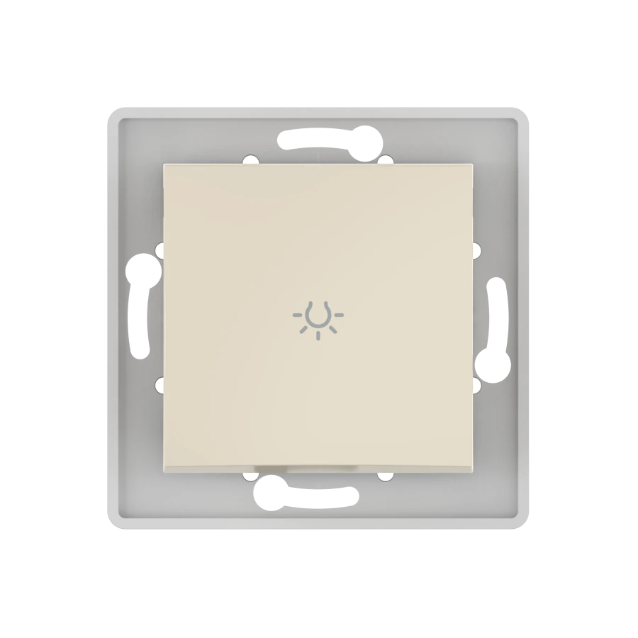 Caduceus Aling Prestige Hidden Installation Push Button Switch 10AX 250V Beige, Art. 6009.9