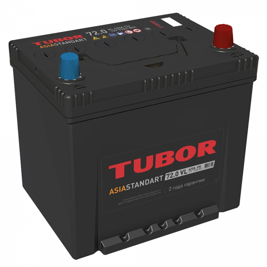 بطارية بدء التشغيل الرصاصية الحمضية TUBOR ASIA STANDARD 6CT-72.1(0) VL B01