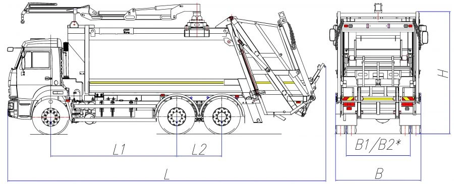 شاحنة جمع النفايات الخلفية الطراز MK-4547-07