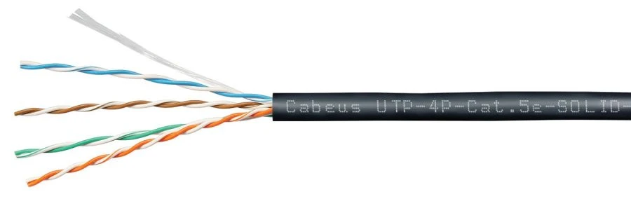 كابل الاتصال المتماثل لأنظمة النقل الرقمية Cabeus U/UTP الفئة 5e في الهواء الطلق