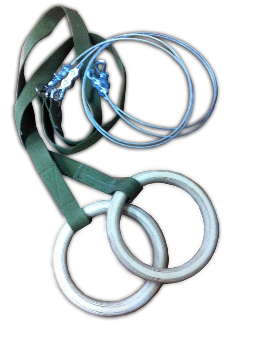 Gymnastics Rings with Strap and Rope
