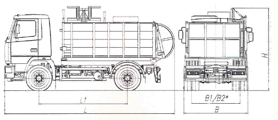 شاحنة جمع النفايات الجانبية موديل MK-3551-01