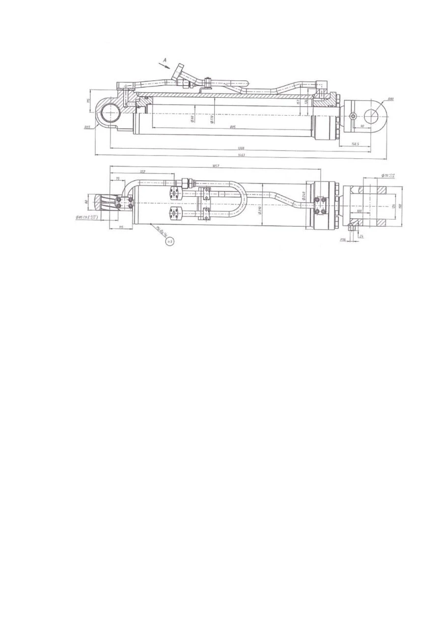 Hydraulic Cylinder for Boom Lifting (Left and Right) GC-900-1455-81-360