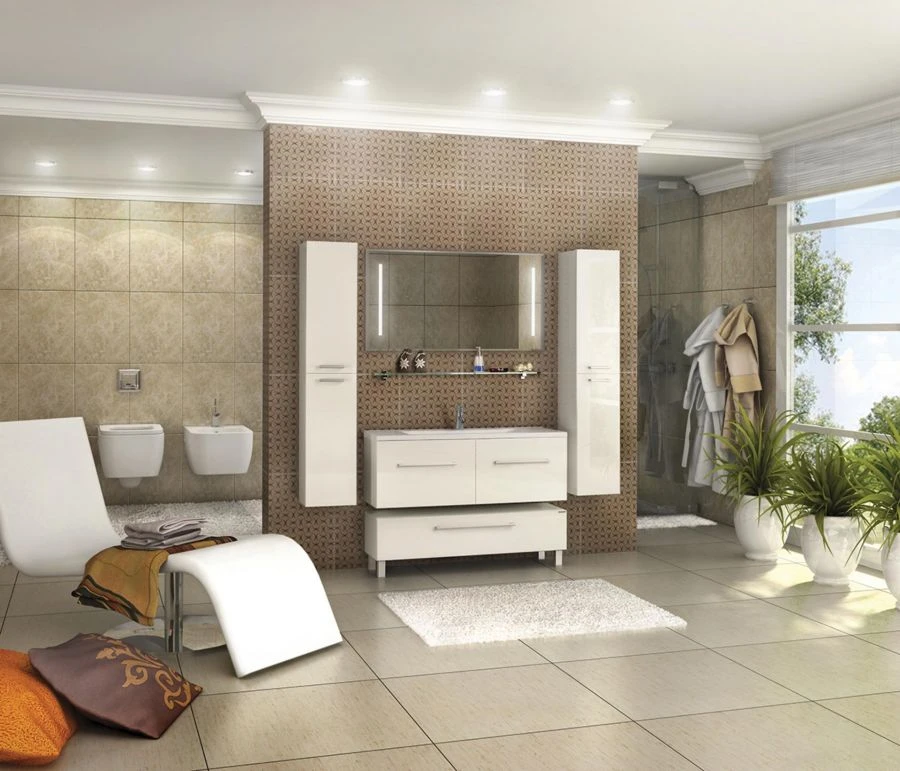 Aquaton Madrid 120 White Sink Cabinet with 2 Drawers 1A170301MA0101