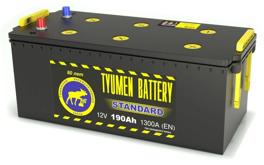 بطارية بدء التشغيل الرصاصية TYUMEN BATTERY 6СТ-190С STANDARD (جافة)
