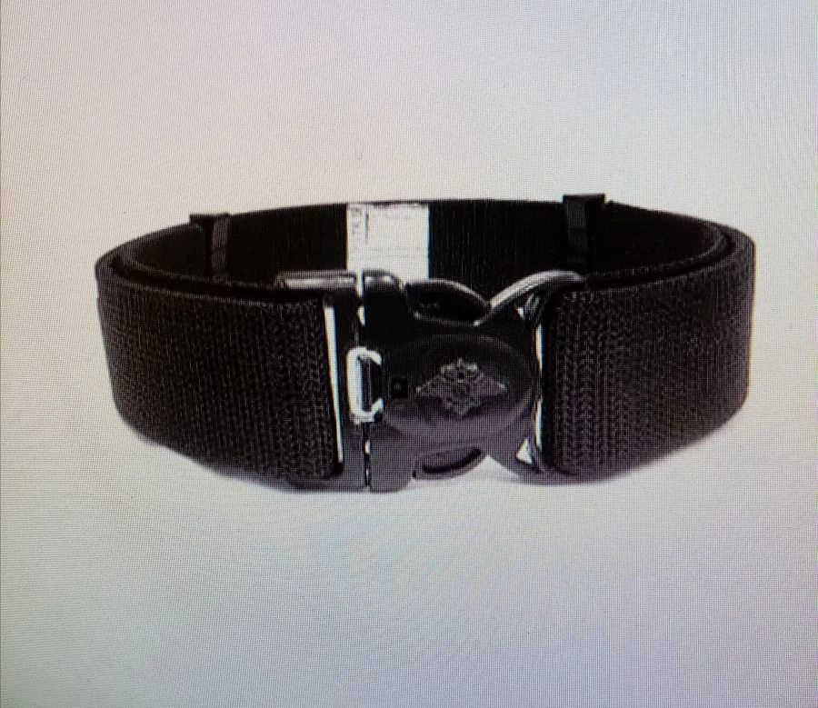 Black Textile Duty Belt with Fast-Release Buckle for Law Enforcement
