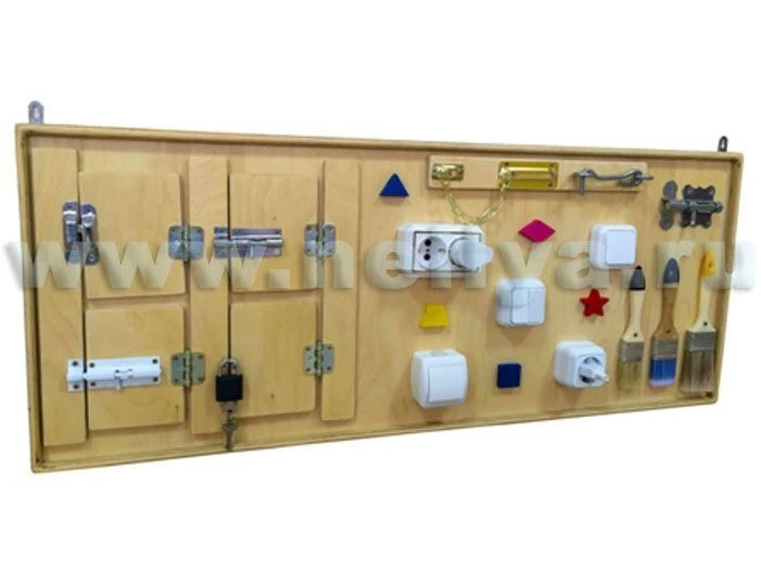 لوحة حسية لمسية "أقفال"، "فرش"، "خامات" - "نيليا