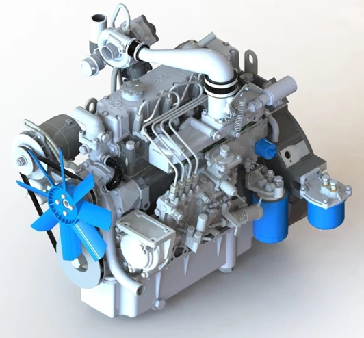 محرك ديزل رباعي الأشواط مع شاحن توربيني MMZ-4DT
