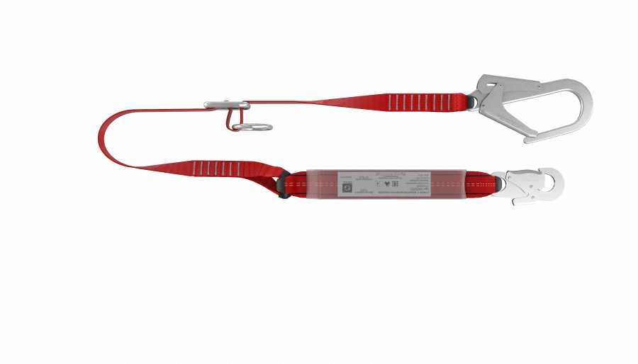 Safety Lanyard with Shock Absorber and Anchor Rings ABS731