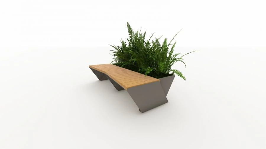 Garden Bench with Steel Frame and Two-Layer Coating, Model 77224