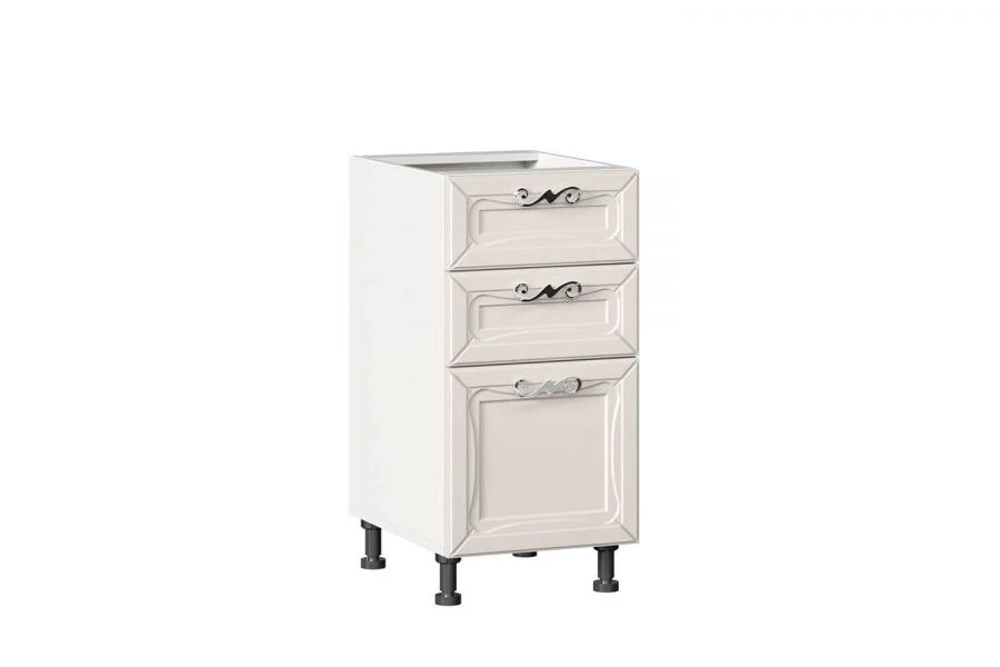Bianca LD.271110.000 Kitchen Base Cabinet Front Set with 3 Drawers (White Textured Oak)