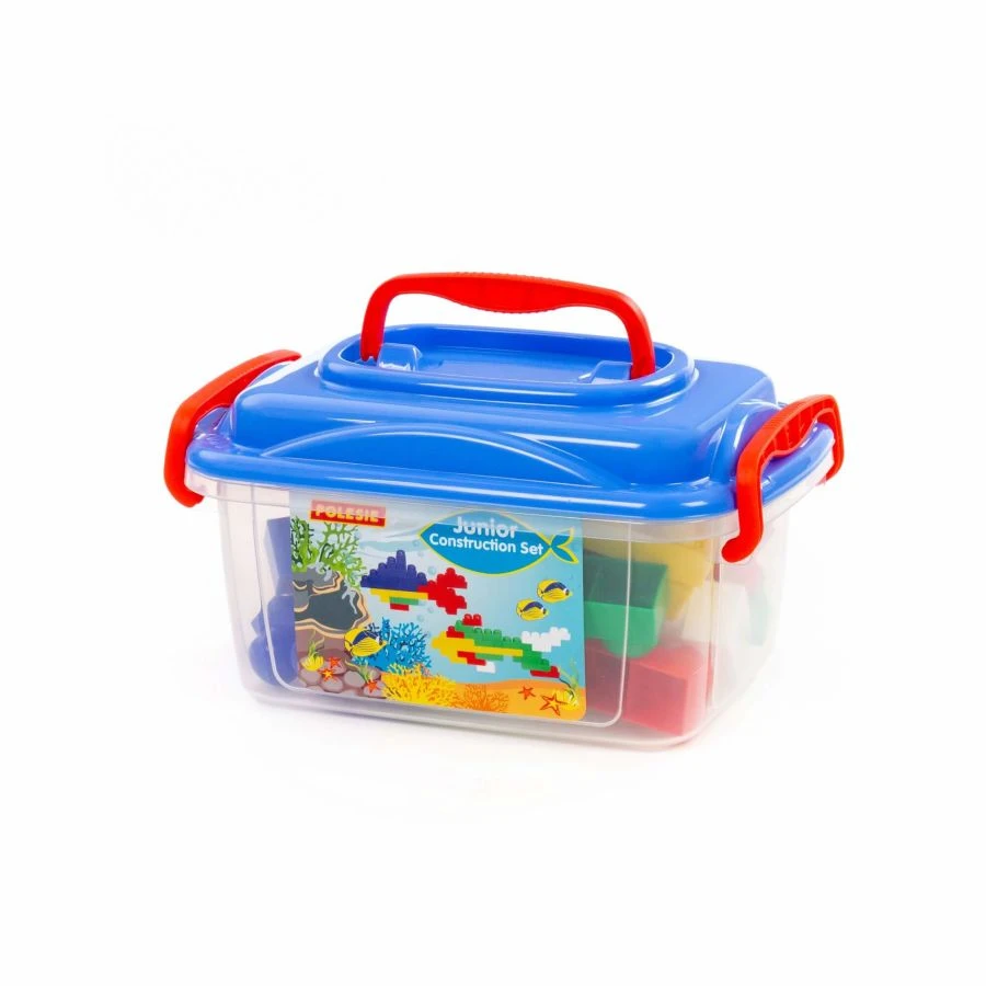 Junior Building Block Set with 40 Colorful Pieces in Container" 84033