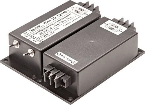 المحول ثنائي القناة DC/DC 70V إلى 12V/48V PН4-70-12+48