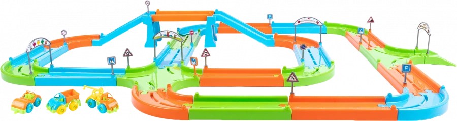 4.5m Toy Road Set with Cars - KNOBA 1/4