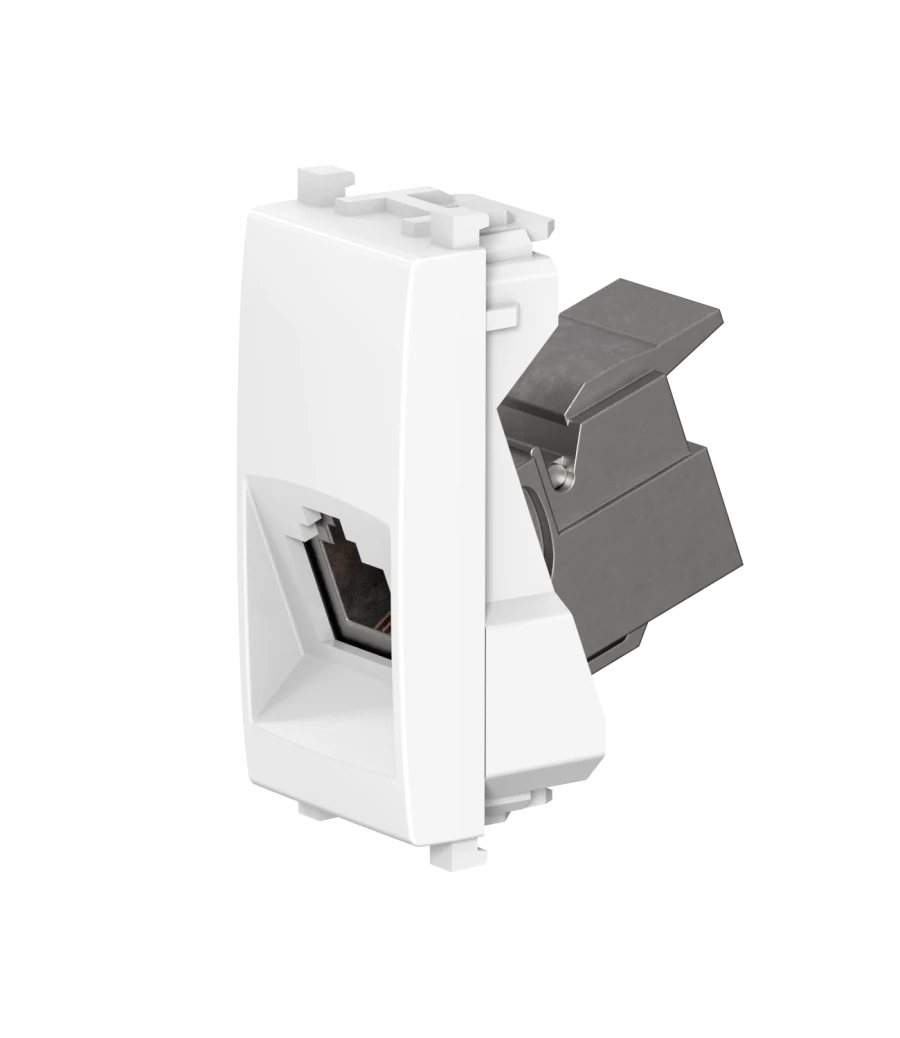 CADUCEUS ALING Experience Hidden Installation Telephone Socket RJ12 6P4C Cat.3, 1M, White, Art. 74211.0
