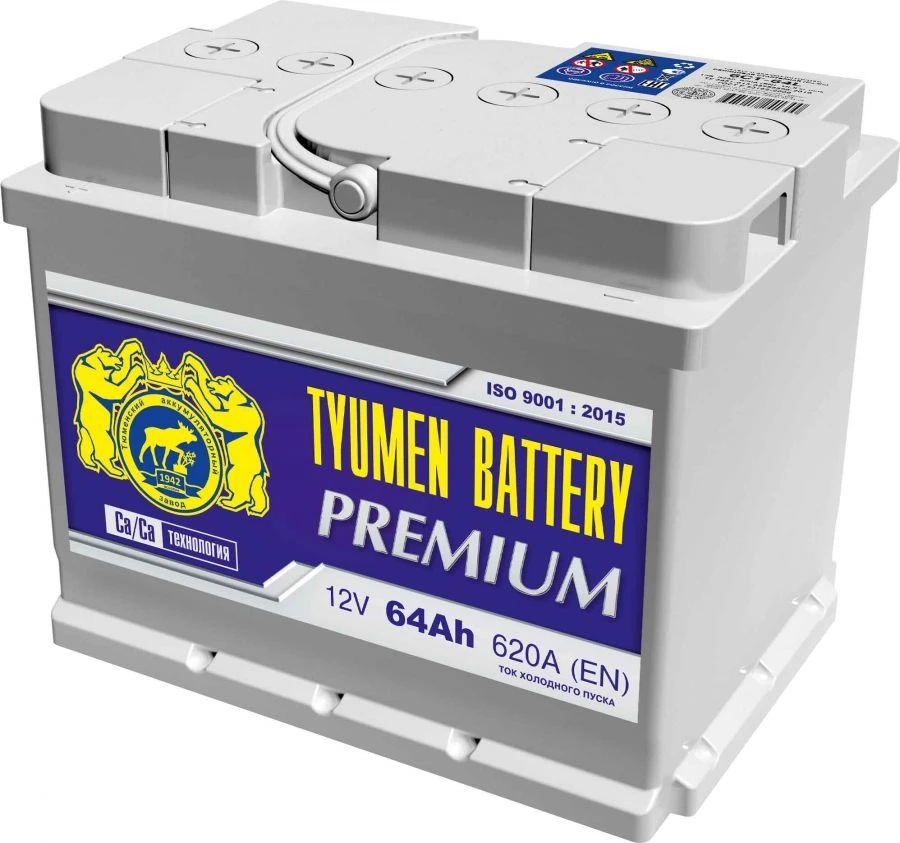 بطارية بدء تشغيل الرصاص TYUMEN 6СТ-64L PREMIUM