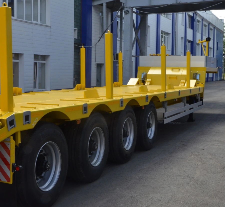 Heavy-Duty Semi-Trailer for Transporting Oversized Cargo and Containers with Pneumatic Suspension POLITRANS 94165-080
