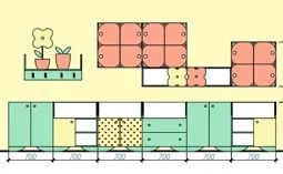 Children's Play Furniture Set Mod.2 "Flowers