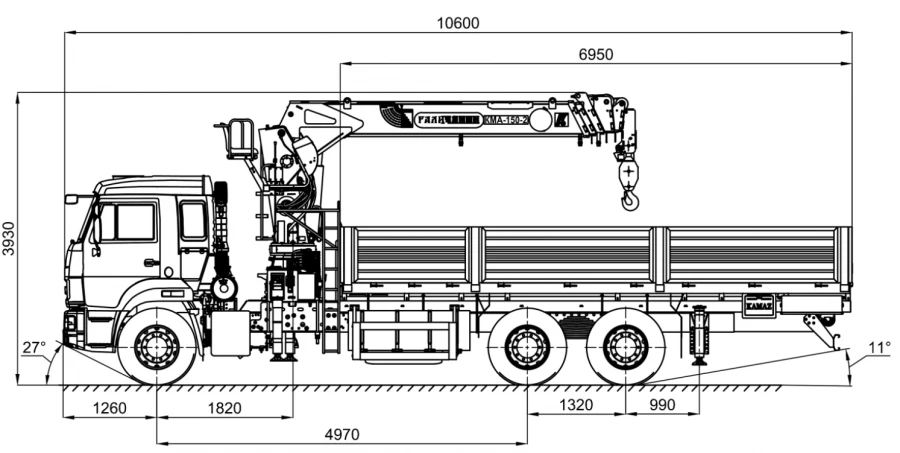Truck-Mounted Crane KMA-150-2 for Heavy Lifting and Transport