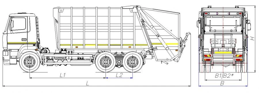 شاحنة جمع النفايات ذات التحميل الخلفي طراز MK-3541-10