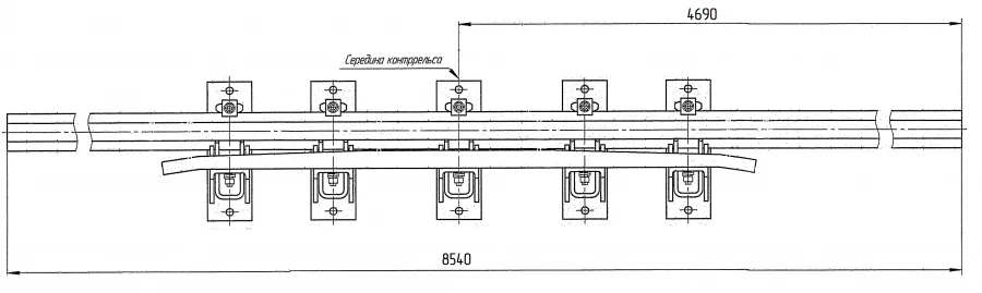 Cross Rail with Counter Rail for Switches Project N01.011.8000.00