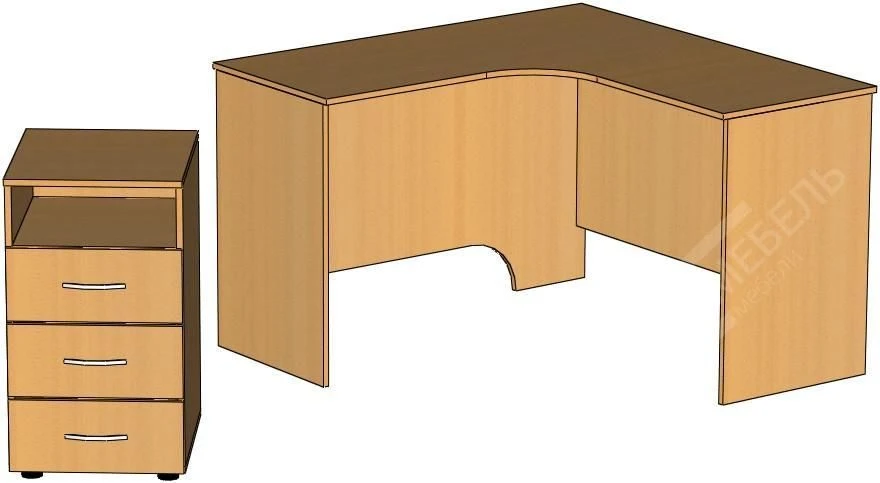 مكتب زاوي مع وحدة قاعدة STU-1