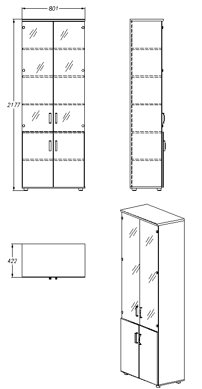 Storage Cabinet for Documents and Office Supplies, Model 406.80.218
