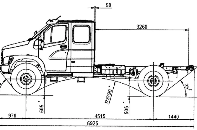 شاسيه C42A43 مع محرك ديزل EURO-3