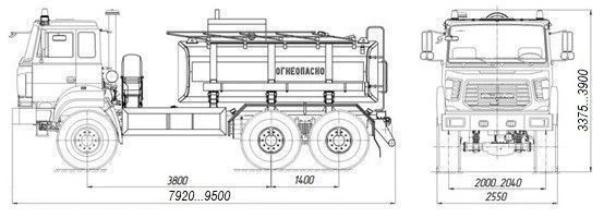 Oil Tank Truck ACN 4680L5 on Ural Chassis 55571-4151-78/80/82