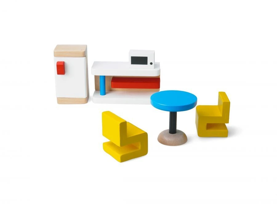 مجموعة أثاث مطبخ لبيت الدمى تتكون من 6 قطع