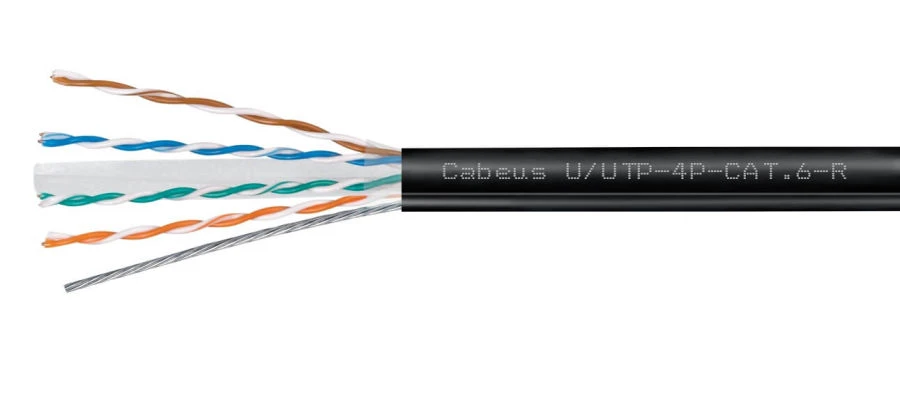 كابل الاتصالات المتماثل لأنظمة النقل الرقمية Cabeus U/UTP الفئة 6 مع سلك