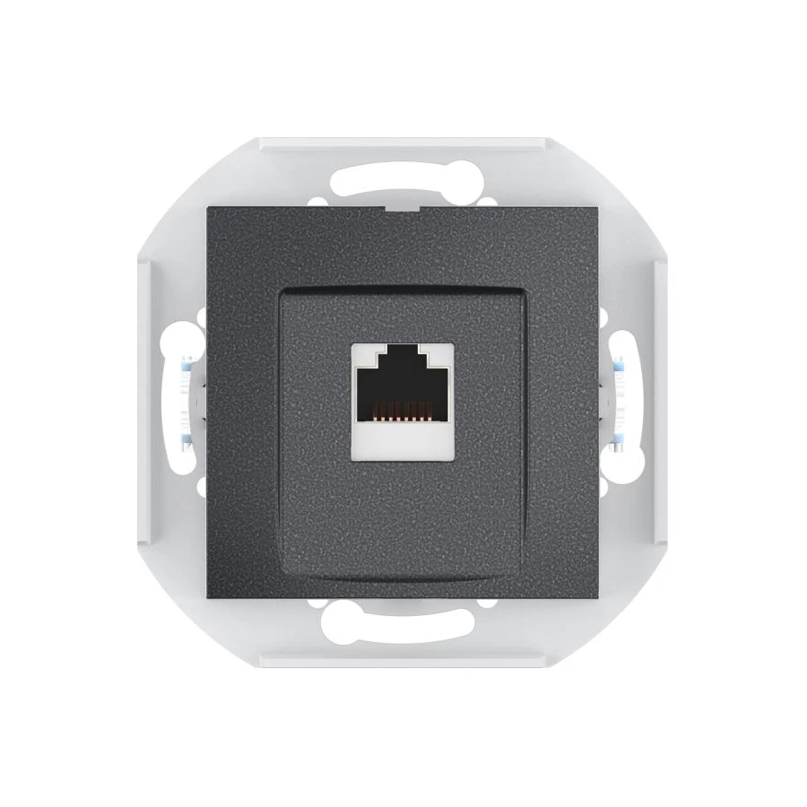 Caduceus Aling Prestige Computer Socket with Keystone RJ45 8P8C Cat.6 FTP, Graphite, Art. 60150S.2
