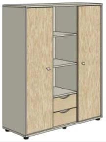 Sliding Door Bookshelf - Gamma Furniture Set