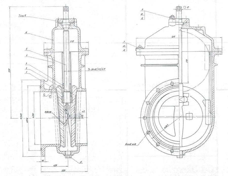 Bronze Wedge Gate Valve DN 125 PN 0.6 MPa ITSHL.491655.008