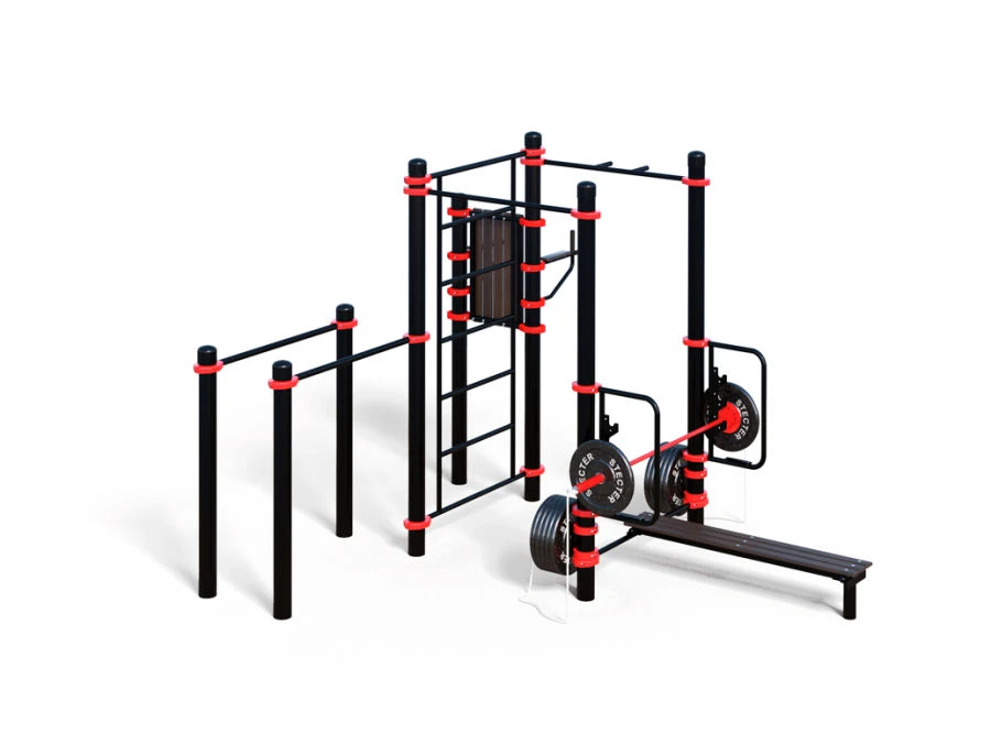 مجمع تمرين خارجي مع طاولة ضغط وبار سحب - WORKOUT-FIT