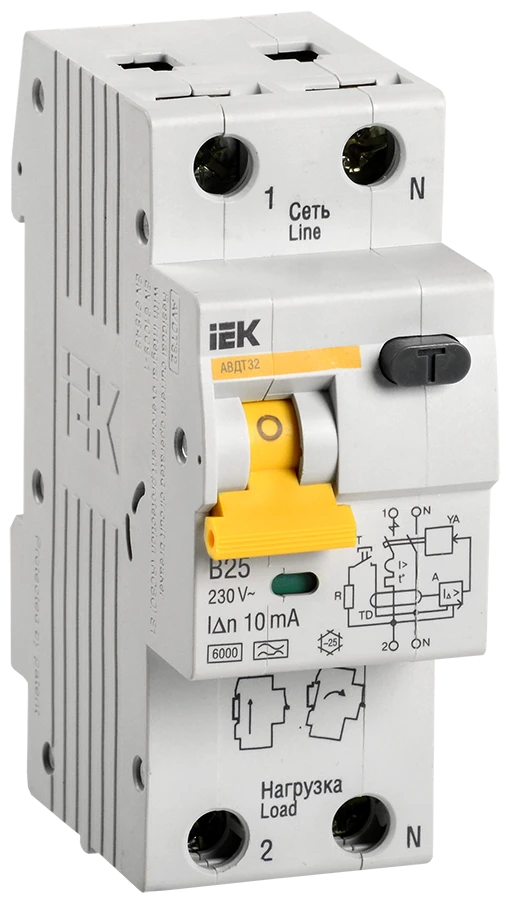 قاطع دائرة التيار التفاضلي AVDT32 V25 10mA IEK