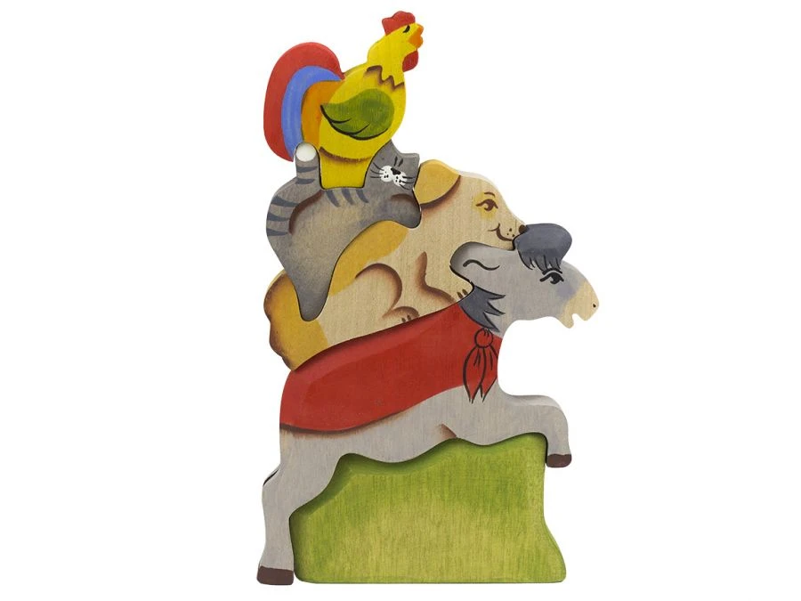 مجموعة الألغاز الخشبية "موسيقيو بريمن" - 5 قطع 08018