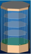Octagonal Island Showcase 1200 x 1200 x h 2000