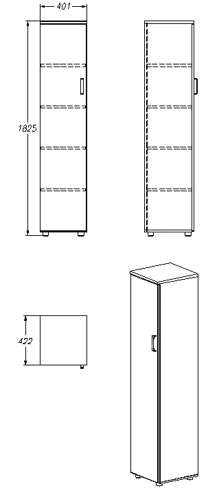 Document Storage Cabinet for Office Supplies and Equipment, Series 402.40.183
