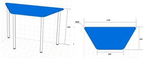 Modular Table with Round Corners, Model TMSV08/10